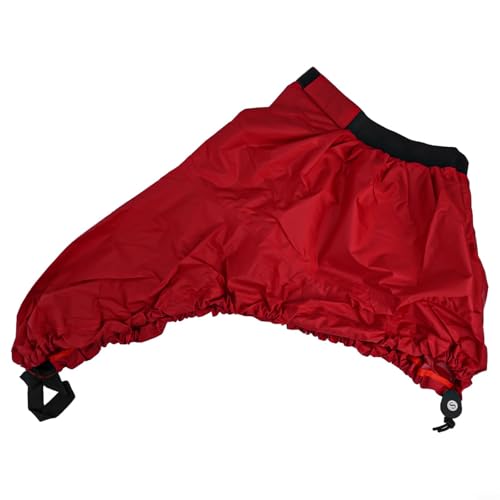 EffiFish Wasserdichte Abdeckung für Kajak-Spritzschutz, Cockpitabdeckung, für Kanuboote, mit verstellbarem Taillenband, Schnellentriegelungsgurt, 290T Polyester (S, rot) von EffiFish