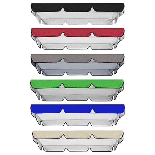 EffiFish Wasserdichte Abdeckung für Terrassenschaukeln, Ersatz-Baldachin, UV-Schutz, Abdeckung für 3-Sitzer, Garten, Hof, Outdoor-Möbel, schwarz, grau, rot (K) von EffiFish