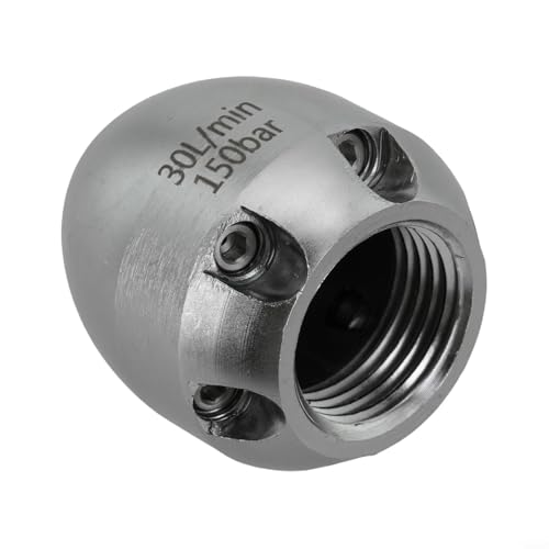 Hochdruck-Wasserdüse für Rohrleitungsreinigung, mit 1 vorderen und 6 hinteren Sprühlöchern mit 360-Grad-Drehung, um Abwasserkanäle zu entfernen und Schmutz effektiv zu entfernen (30 l) von EffiFish