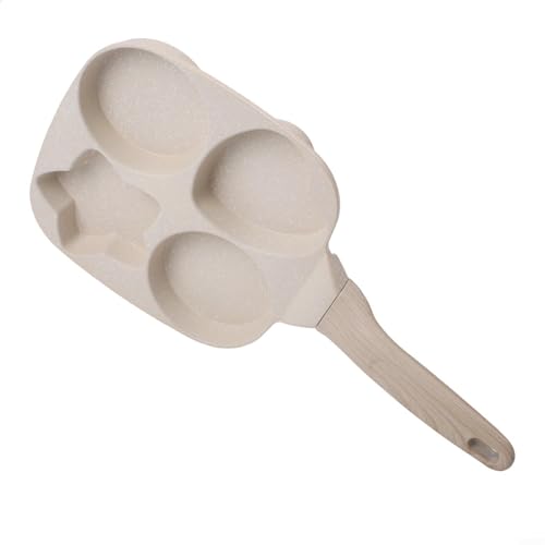 Robuste Antihaft-Pfanne, 4 Löcher, zum bequemen Kochen von Eiern oder Burgern (beige) von EffiFish