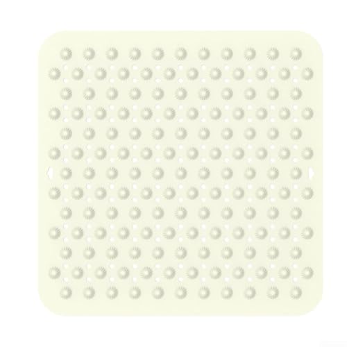 Rutschfeste Silikonmatte mit Abflusslöchern und Saugnäpfen für Badezimmer, sorgt für ein sicheres Badeerlebnis durch Slips (D) von EffiFish