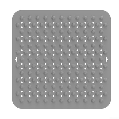 Rutschfeste Silikonmatte mit Abflusslöchern und Saugnäpfen für Badezimmer, sorgt für ein sicheres Badeerlebnis von Slips (C) von EffiFish