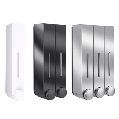 Seifenspender zur Wandmontage, 420 ml, ABS-Kunststoff, 1/2/3 Tasse, manueller Lotion- und Duschgel-Halter für Badezimmer, Küche, Hotel, Fitnessstudio (weiß, einzeln) von EffiFish