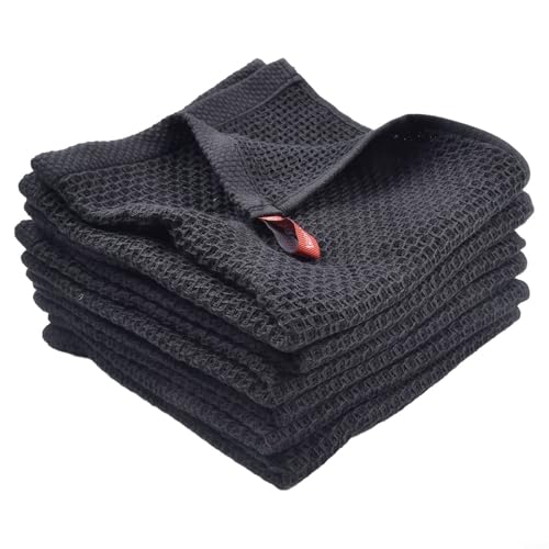 Set mit 6 Mikrofasertüchern mit Waffelstruktur – super saugfähig, fusselfrei, wiederverwendbare Geschirrtücher und Lappen für Bar, Café und Zuhause – Grau, Rot, Weiß, Blau, Grün, Schwarz, 34 cm Set mit 6 Mikrofasertüchern mit Waffelstruktur – super saugfähig, fusselfrei, wiederverwendbare Geschirrtücher und Lappen für Bar, Café und Zuhause – Grau, Rot, Weiß, Blau, Grün, Schwarz, 34 cm von EffiFish