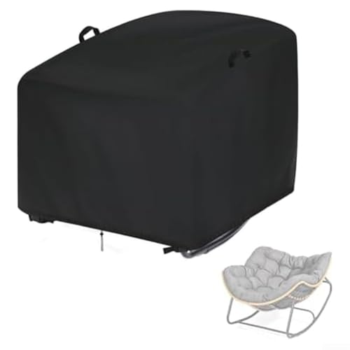 Sichere Passform, wasserdichter 210D-Oxford-Stoffbezug für Terrassen-Eier-Schaukelstuhl mit elastischem Band, um zuverlässigen Schutz vor Regen und Staub zu bieten (106,7 x 106,7 x 86,4 cm) von EffiFish