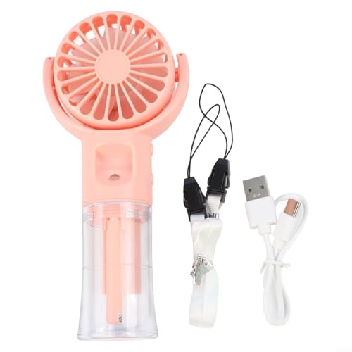 Tragbarer persönlicher Sprühventilator, mit transparentem Wassertank, Desktop-Kühlnebel-Ventilator mit 4 Windgeschwindigkeiten für Zuhause, Büro, Studenten (Rosa) von EffiFish