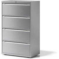 BISLEY Hängeregisterschrank Essentials, 4 Schubladen, silber von Bisley