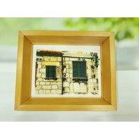 Grüne Fensterbilder Handbesticktes Textilbild von EfisArt