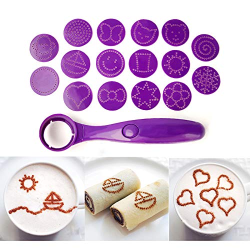 Neue Kaffeetähe Elektrische Latte Art Stencils Kaffee Magic Spice Löffel Carving Spoon Backgebäck Werkzeug Foods Piping Löffler Cake Mold Decor von EgBert