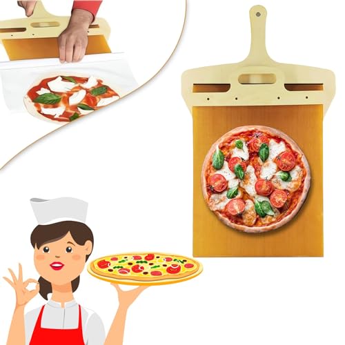 Egalit Sliding Pizza Peel, Pizzaschieber Pala Pizza Scorrevole, pizza slider, Sliding Pizza Shovel, The Pizza Peel that Transfers Pizza Perfectly, Non-Stick, with Handle, Dishwasher Safe von Egalit