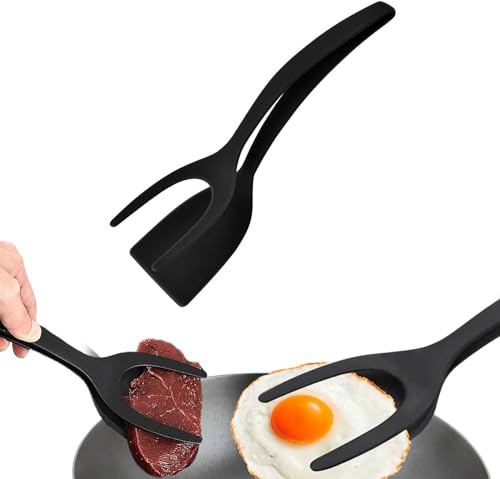 Spiegeleier Flipper Spatel | 2-in-1-Antihaft-Flipper-Eierwender mit Lebensmittelklammer | Silikon-Eierspatel | Eierwender aus antihaftbeschichtetem Silikon | Vielseitiges Küchenwerkzeug zum Wenden von von Egalit