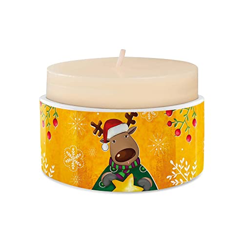 EGAN Weihnachts-Kerzenhalter mit Weihnachts-Rentier und Duftkerze 4 (H) cm von Egan