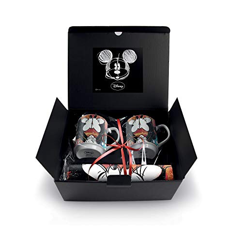 Egan, Porzellan, Set 2 Mug Stapelbar Mickey mit 2 Tischset, WMSET/22, Rot von Egan