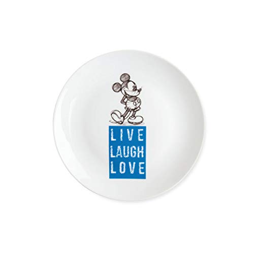 Egan Nachtisch-Teller Mickey Live Laugh Love blau, Mehrfarbig, Small von Egan