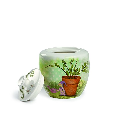 Egan Onnis PFO41/1FI Jera Zuckerdose mit Gartenwichtelmotiv, 8,5 x 8 cm von Egan