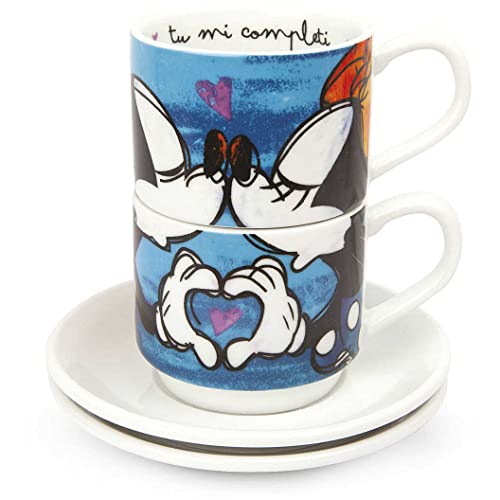 Egan Set 2 Kaffeetassen Mickey Mouse Stapelbar PWM02I/B blau von Egan