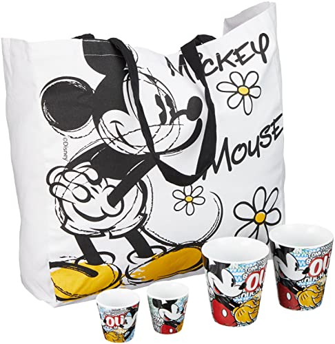 Egan Schüssel mit disnet Motiv WMSET 5/2 Becher und 2 Tassen Küche Küche mit Mickey und Minnie Maus Design von Egan