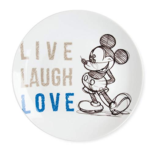Egan Servierteller Mickey Live Laugh Love blau, Mehrfarbig, Small von Egan