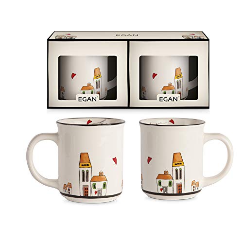 Egan Tasse, emaillierte Keramik, Elfenbein, 370 ml, S (1 Stück), 2 Stück von Egan