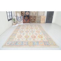 10x13, Vintage Oversize Teppich, Handgefertigter Teppich in Gedämpften Farben, Neutraler Weicher Verblasster 5431 von EgeRug