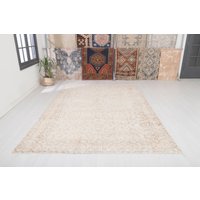 200x300, Vintage Oversize Teppich, Handgemachter Teppich in Gedämpften Farben, Neutraler Weicher Verblasster 5073 von EgeRug