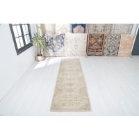 3x30 Vintage Teppich, Teppichteppich, Oushak Teppich Läufer, Handgefertigter Läufer, Teppichteppich, 2549 von EgeRug