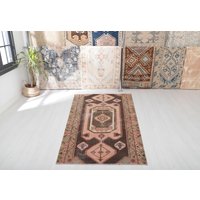 Natürlicher Teppich, Oushak Teppich, Handgefertigter Teppich, Kleiner Teppich, Teppich 100x250, Türkis Teppich, 3345 von EgeRug