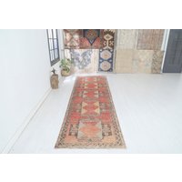 Vintage Teppich 100x330, Teppichläufer, Teppichteppich, Handgefertigter Teppichläufer, Teppichteppich, 8705 von EgeRug