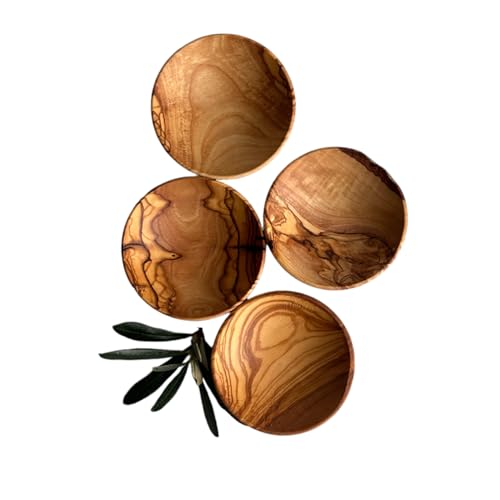 Egedeneve Olivenholz Saucenschalen 4er Set Saucenschalen Dipping Deko Testschale Handgemachte Dipschale von Egedeneve