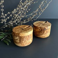 Personalisierte Olive Holz Gewürzschale, Salzschale, Zuckerdose Mit Löffel von Egedeneve