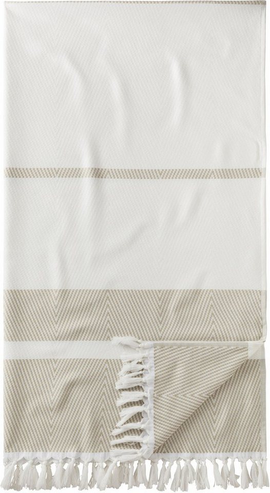 Egeria Hamamtuch Pestemal Herri, Hamam Frottier (1-St), 100x180 cm, mit Muster & Fransen, ideal als Strandtuch von Egeria