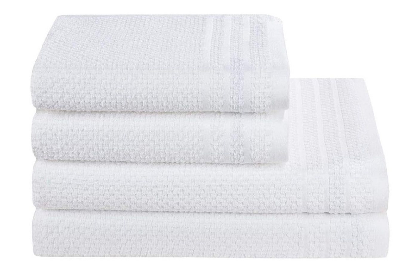 Egeria Handtücher Sparset 4 Stück Handtücher Hotel Collection, (Spar-Set, 4-St), Reiskornstruktur schmale Bordüre strapazierfähig ca. 50x100cm von Egeria