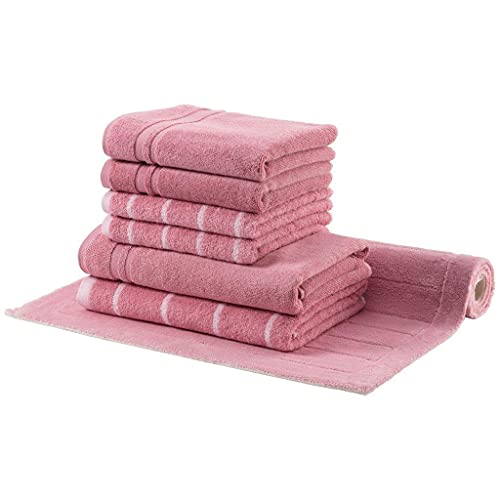 Egeria LINE Set mit Handtücher, Duschtücher und Badteppich 60x100cm 206 Dusty pink von Egeria