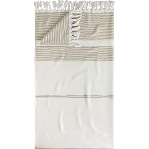 Egeria Saunatuch Pestemal l Weiß Sand l Wellness-Handtuch 100x180cm l Hamam von Egeria