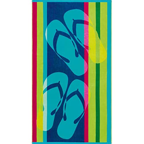 Egeria Strandtuch Beach Walk Freizeittuch 100x180cm Badetuch Blau, Bunt von Egeria