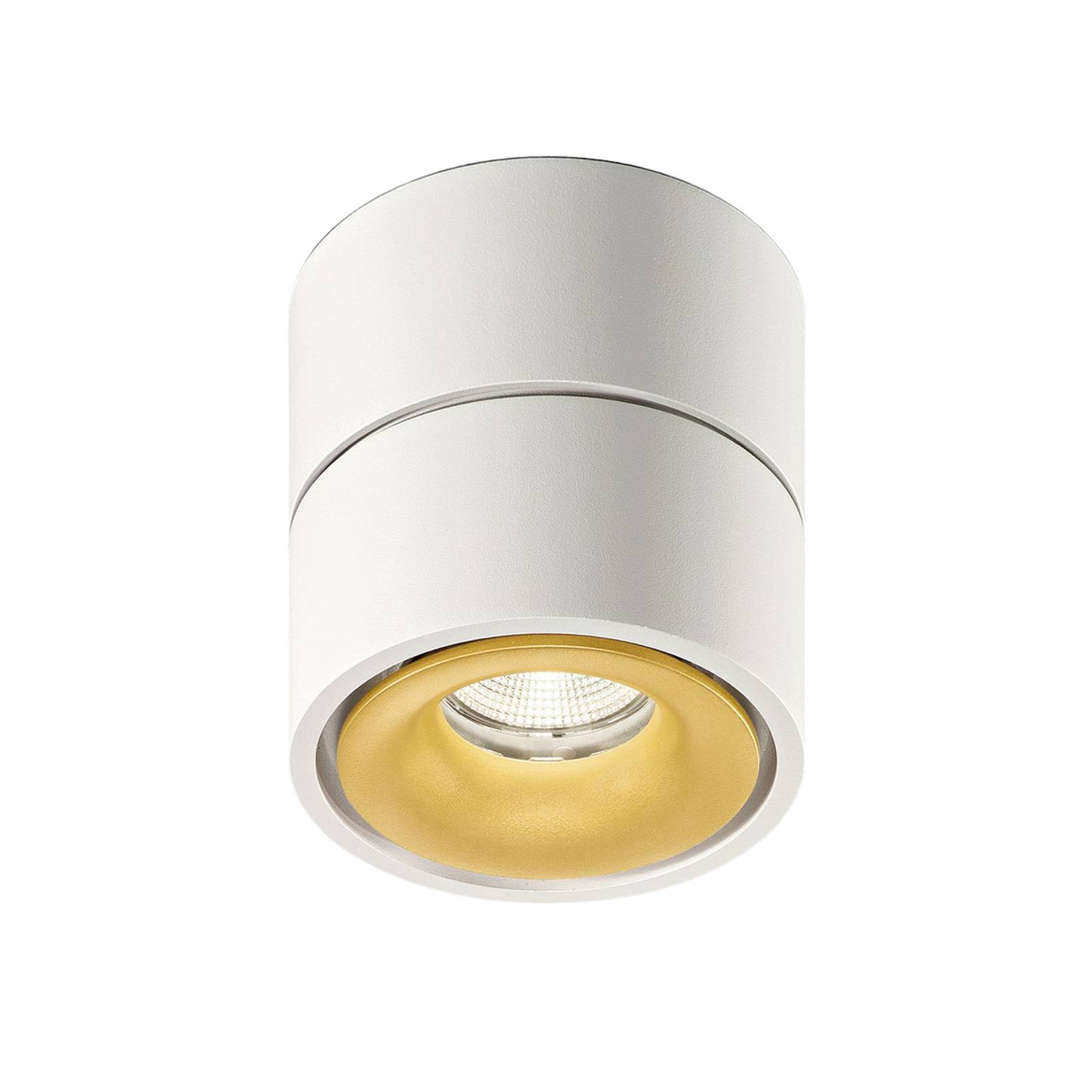 Egger Clippo LED-Deckenspot, weiß-gold, 3.000K von Egger Licht