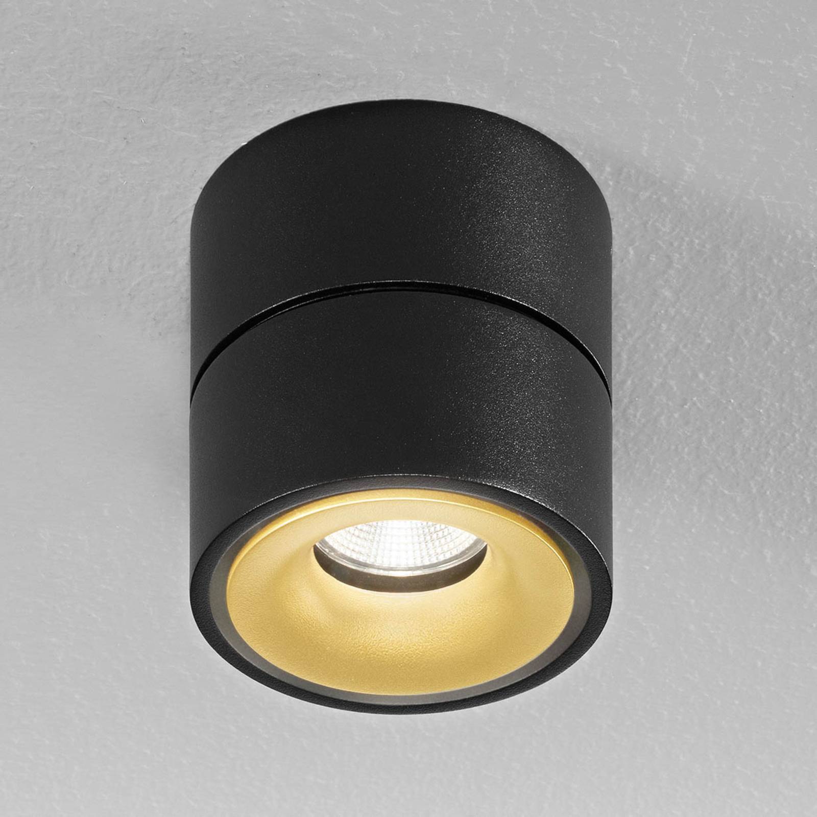 Egger Clippo S LED-Deckenspot, schwarz-gold von Egger Licht