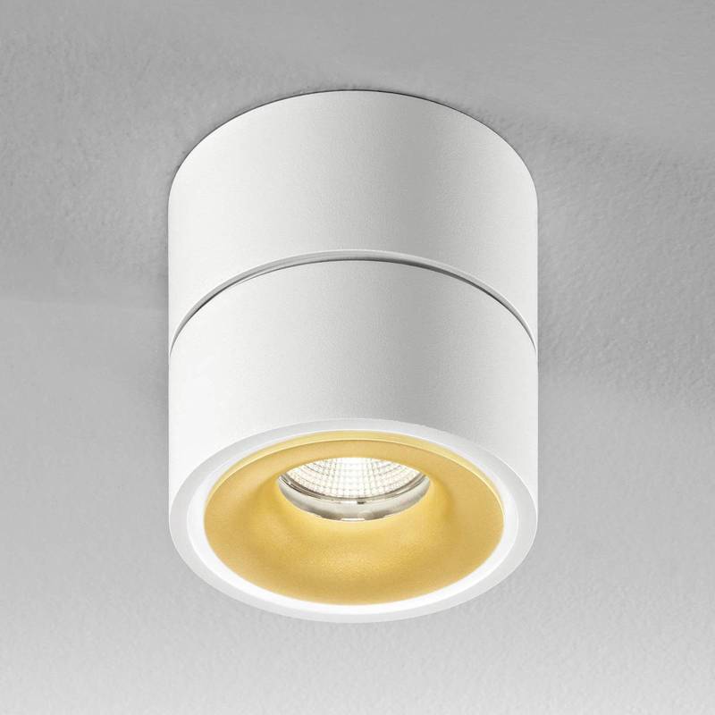 Egger DLS LED-Deckenspot Clippo S, weiß-gold von Egger Licht