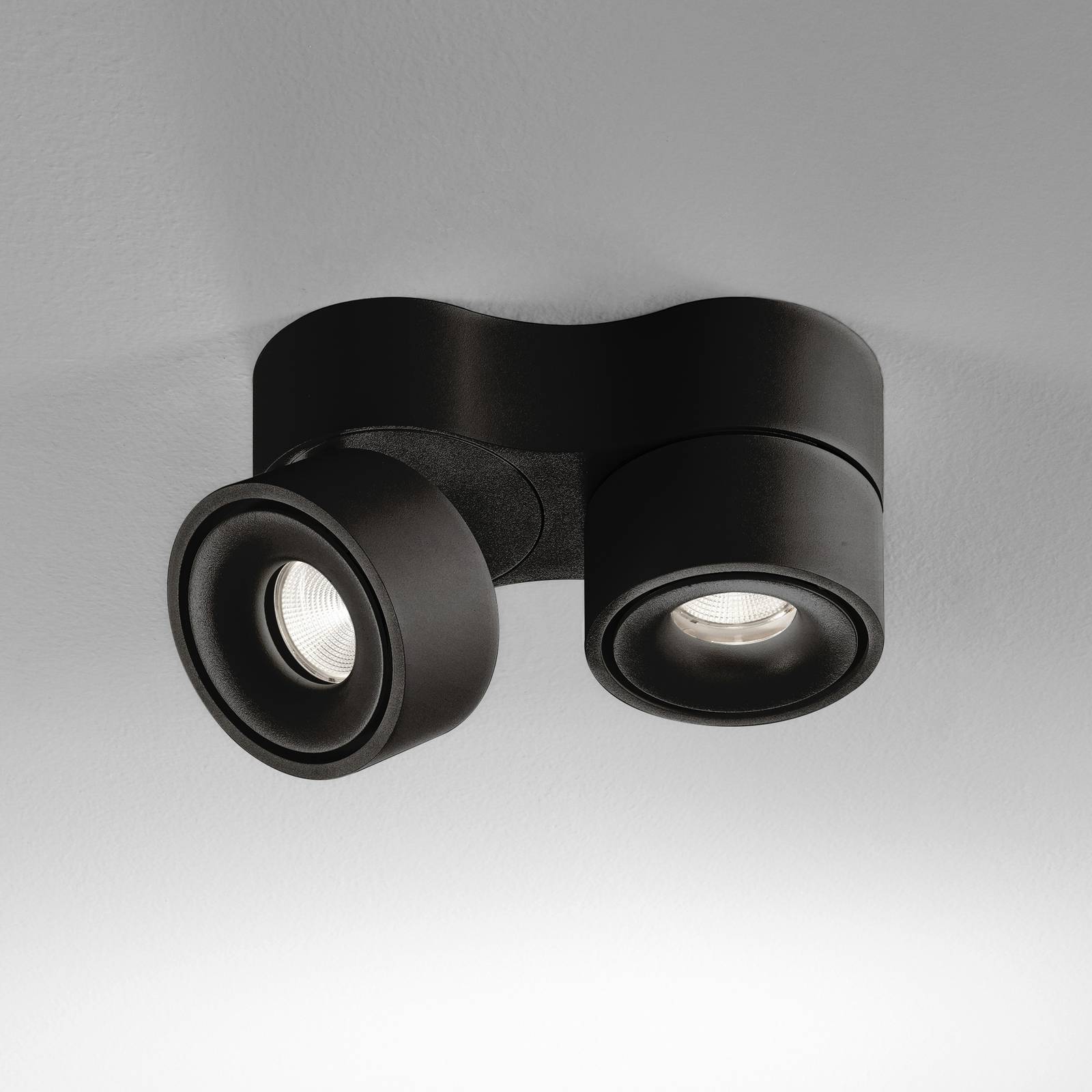 Egger Clippo Duo LED-Deckenspot, schwarz, 2.700K von Egger Licht