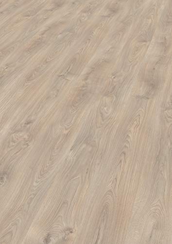 EGGER Basic Laminatboden EBL020 Belfort Eiche Silber (7mm, 2,494m²) | authentische Holzoptik | | Einfache Verlegung durch CLIC It System | Praktisch & wertbeständig, grau von Egger