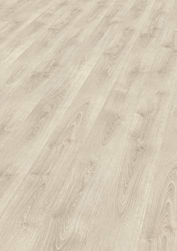 EGGER Basic Laminatboden EBL046 Wilson Eiche weiss (7mm, 2,494m²) | authentische Holzoptik | | Einfache Verlegung durch CLIC It! System | Praktisch & wertbeständig von Egger