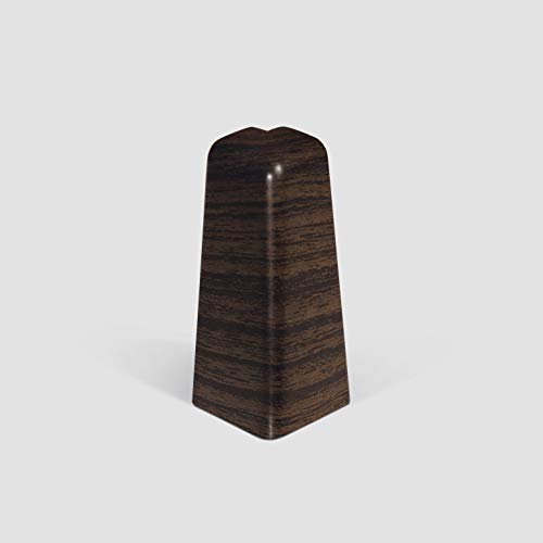 EGGER Außenecke Sockelleiste Hartholz dunkelbraun für einfache Montage von 60mm Laminat Fußleisten | Inhalt 2 Stück | Kunststoff robust | Holz Optik dunkel braun von Egger