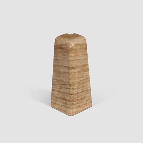 EGGER Außenecke Sockelleiste Eiche honig für einfache Montage von 60mm Laminat Fußleisten | Inhalt 2 Stück | Kunststoff robust | Holz Optik braun von Egger