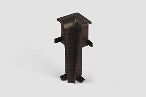 EGGER Innenecke Sockelleiste Hartholz dunkelbraun für einfache Montage von 60mm Laminat Fußleisten | Inhalt 2 Stück | Kunststoff robust | Holz Optik dunkel braun von Egger