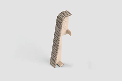 EGGER Verbinder Sockelleiste Eiche hellgrau für einfache Montage von 60mm Laminat Fußleisten | Inhalt 2 Stück | Kunststoff robust | Holz Optik hell grau von Egger