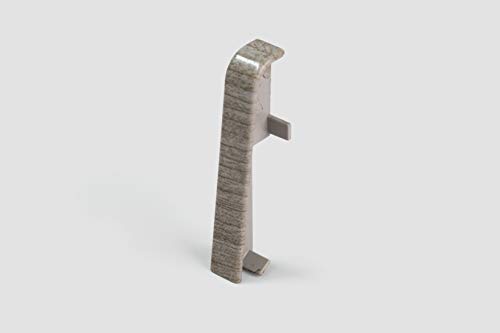 EGGER Verbinder Sockelleiste Eiche mittelgrau für einfache Montage von 60mm Laminat Fußleisten | Inhalt 2 Stück | Kunststoff robust | Holz Optik hell grau von Egger