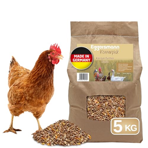 Eggersmann Körnerpick Hühnerfutter 5 kg Körnerfutter Basic - Basic Hühner Körnerfutter Geflügelfutter - Premium Körnermischung für Hühner Gänse und Enten von Eggersmann Körnerpick