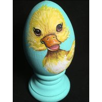 Handbemaltes Osterei, Küken Handbemaltes Osterei, Küken von EggshellART