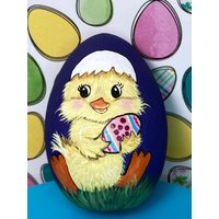 Handbemaltes Osterei, Küken Handbemaltes Osterei, Küken von EggshellART