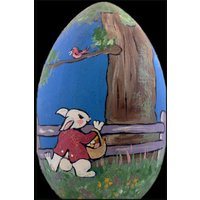Osterei, Handbemalter Hase von EggshellART